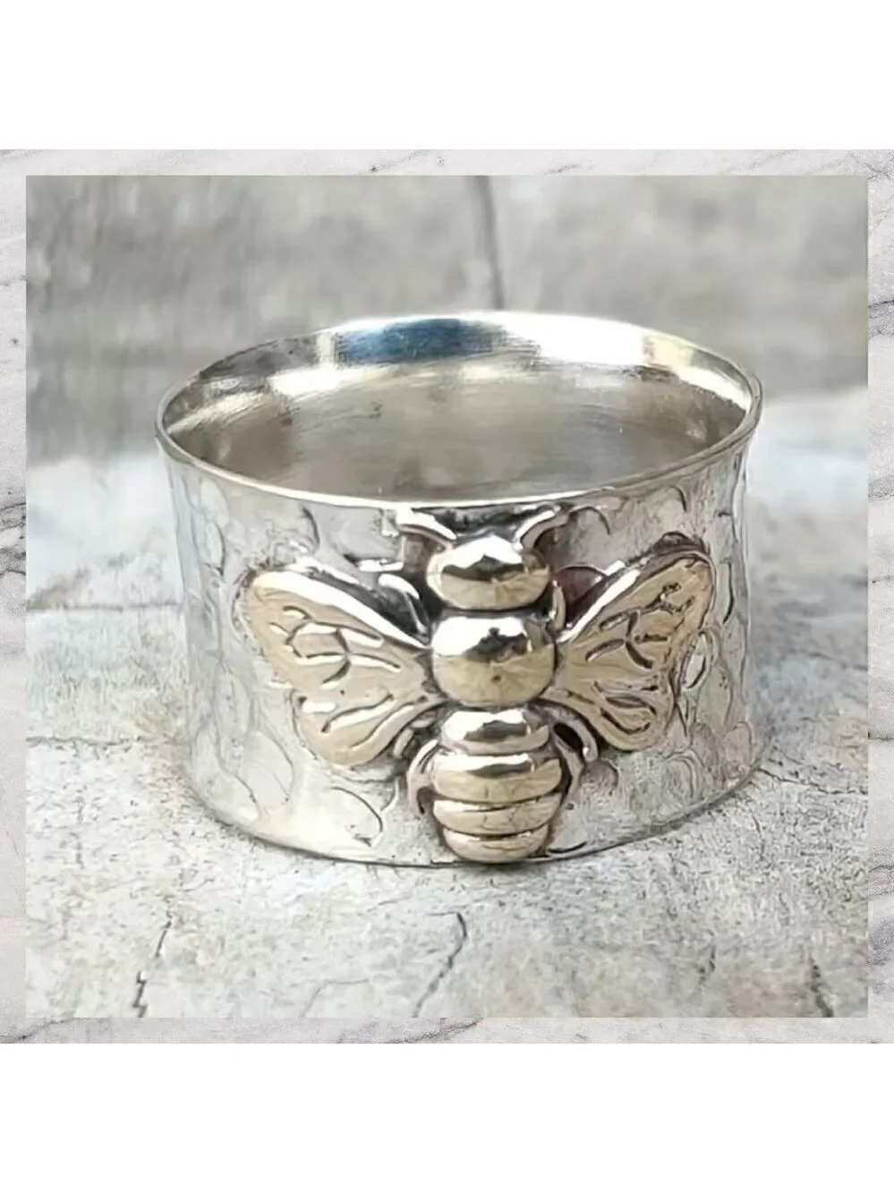 Boho Bumble Bee Band Ring #1135